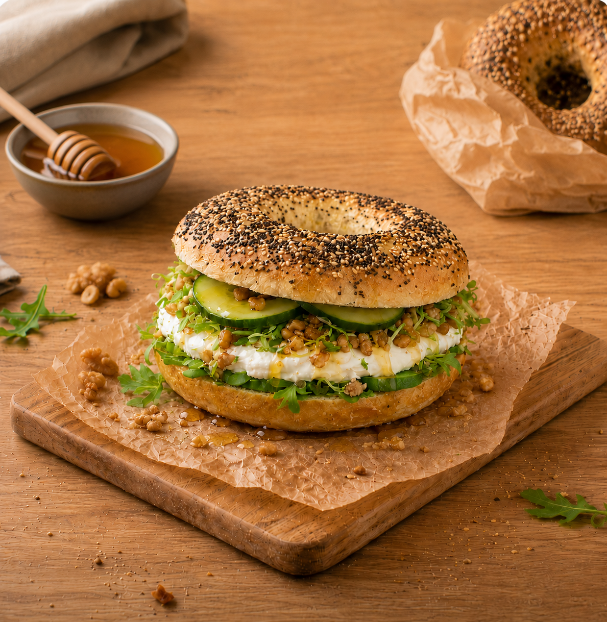 Bagel chèvre miel