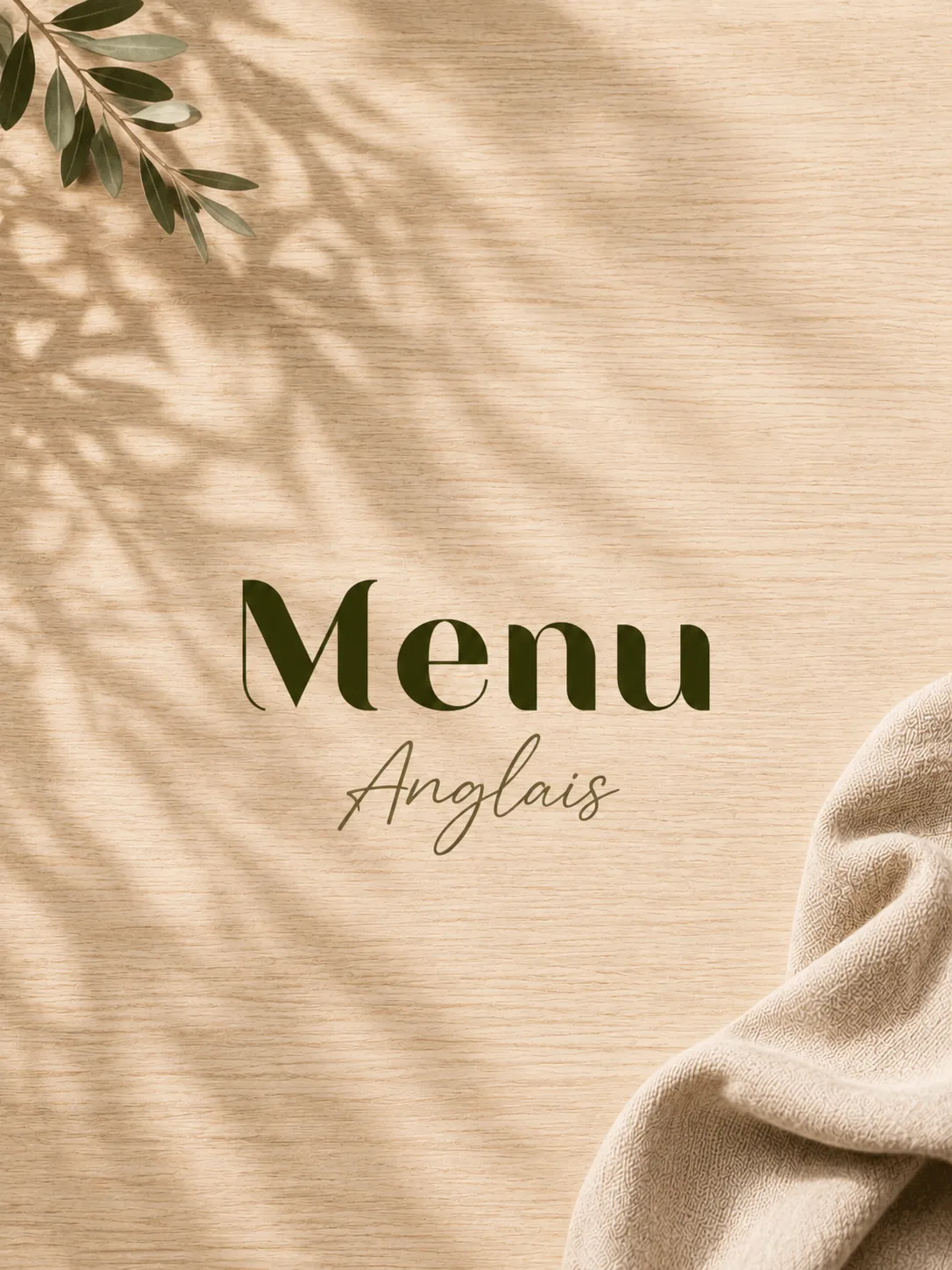 Menu Anglais