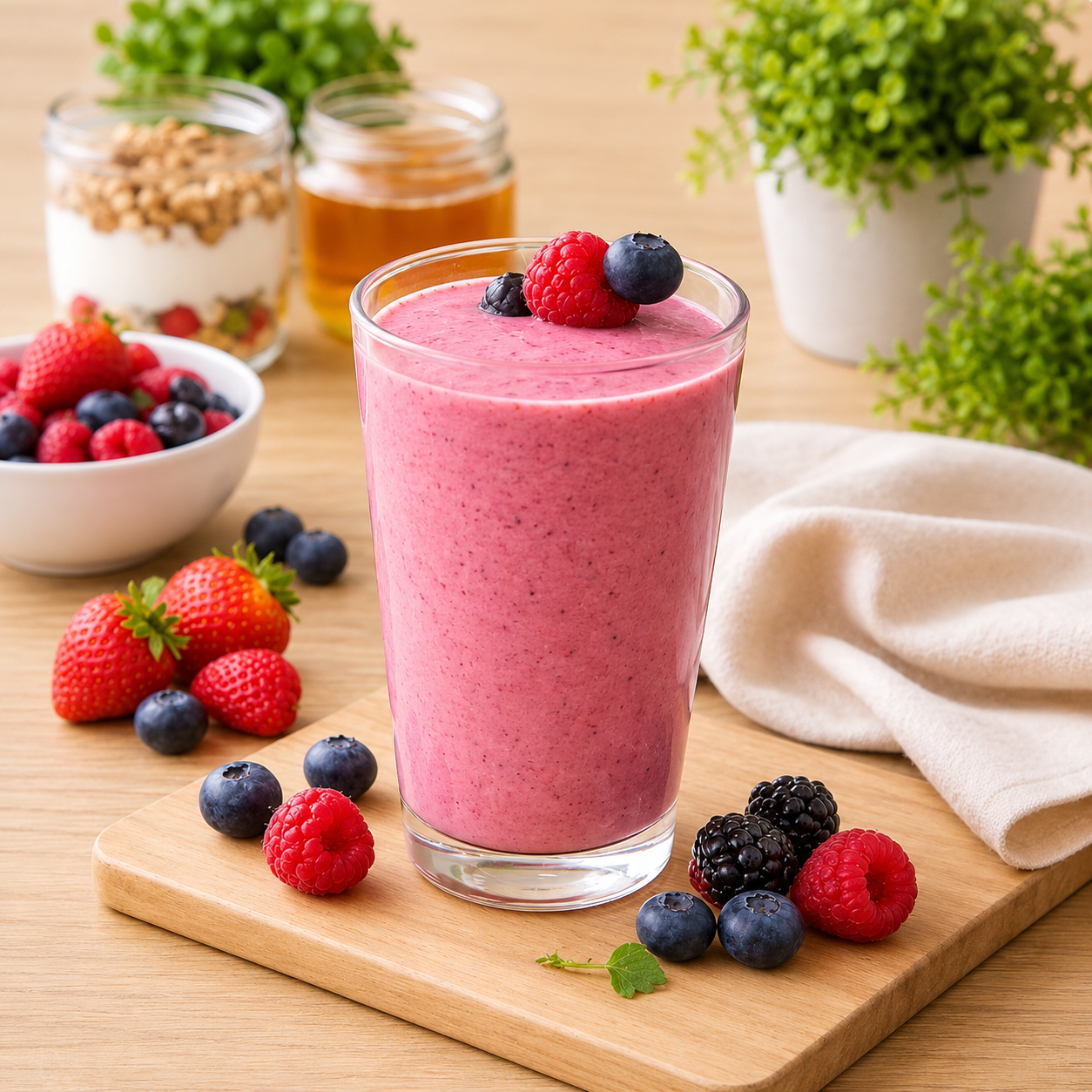 Smoothie fruits rouges